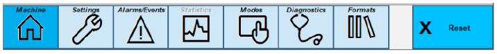 At the bottom of each HMI screen is the navigation strip.